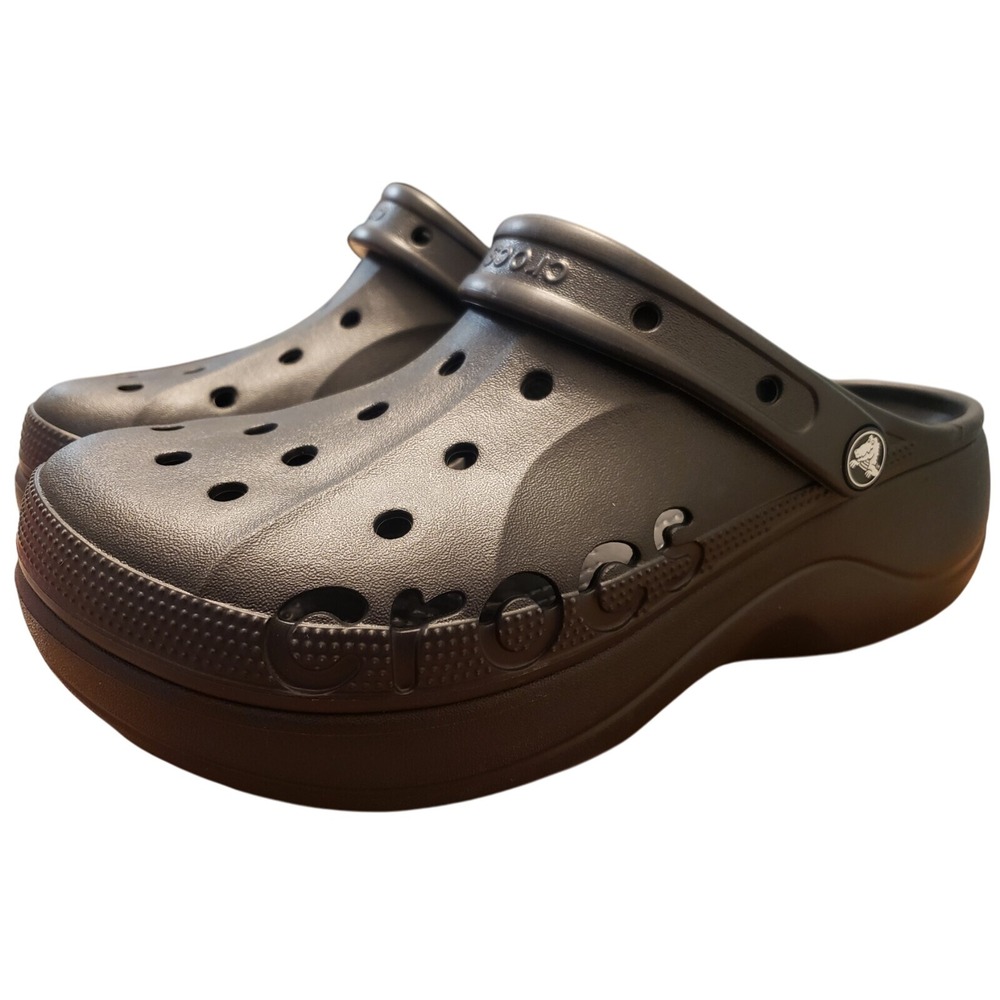 CROCS Baya Clogs Shoes Womens 10 Mens 8 Black Slip-On NEW - Picture 1 of 4